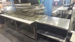 11' Food Serving Display Counter - Includes 34" x 38" S/S Top Counter