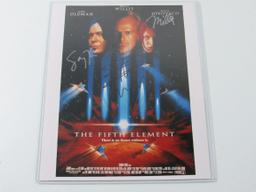 Gary Oldman Bruce Willis Milla Jovovich The Fifth Element signed 8x10 mini movie poster AAA COA