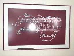 Numberes & Framed, Hand Painted Mozart Sheet Music, 106/250