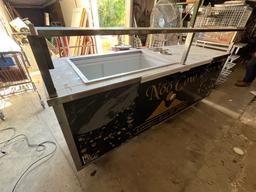 8' By 32" Rolling Concession Cart W/ Drop In Freezer