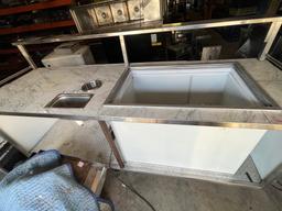 8' By 32" Rolling Concession Cart W/ Drop In Freezer