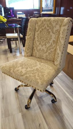 Push Pin Upholstered and Chrome Base Rolling Executive Chair