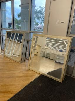 42" x 42" Gold and Silver Framed Mirrors