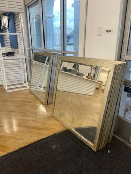 42" x 42" Gold and Silver Framed Mirrors