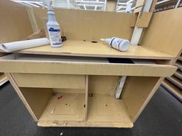 138" x 48" Powered Product Display Rack with Cash Register Station