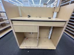 138" x 48" Powered Product Display Rack with Cash Register Station