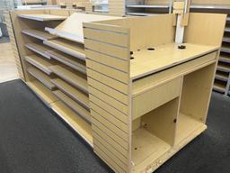 138" x 48" Powered Product Display Rack with Cash Register Station
