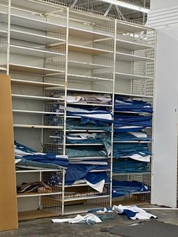 12' x 48" x 24"  Wire shelving with approximately 10  shelves per section