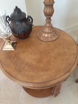 Rustic Style Round Wooden Table - 26 inch Diameter