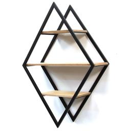 Stratton Home Contemporary Metal Wall Shelf With Natural Wood And Black S16067
