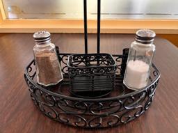 (18) Condiment & Napkin Caddy with Salt & Pepper Shakers