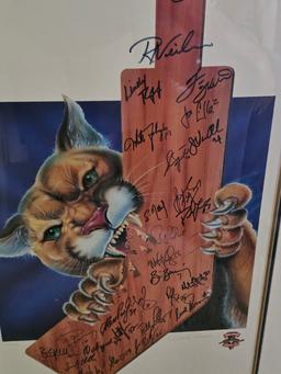 28" x 43" Florida Panthers Team and Wayne Huizenga Signed Framed Poster