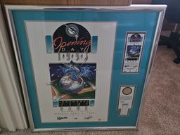 30" x 33" Florida Marlins 1993 Inaugural Game Framed Collectible