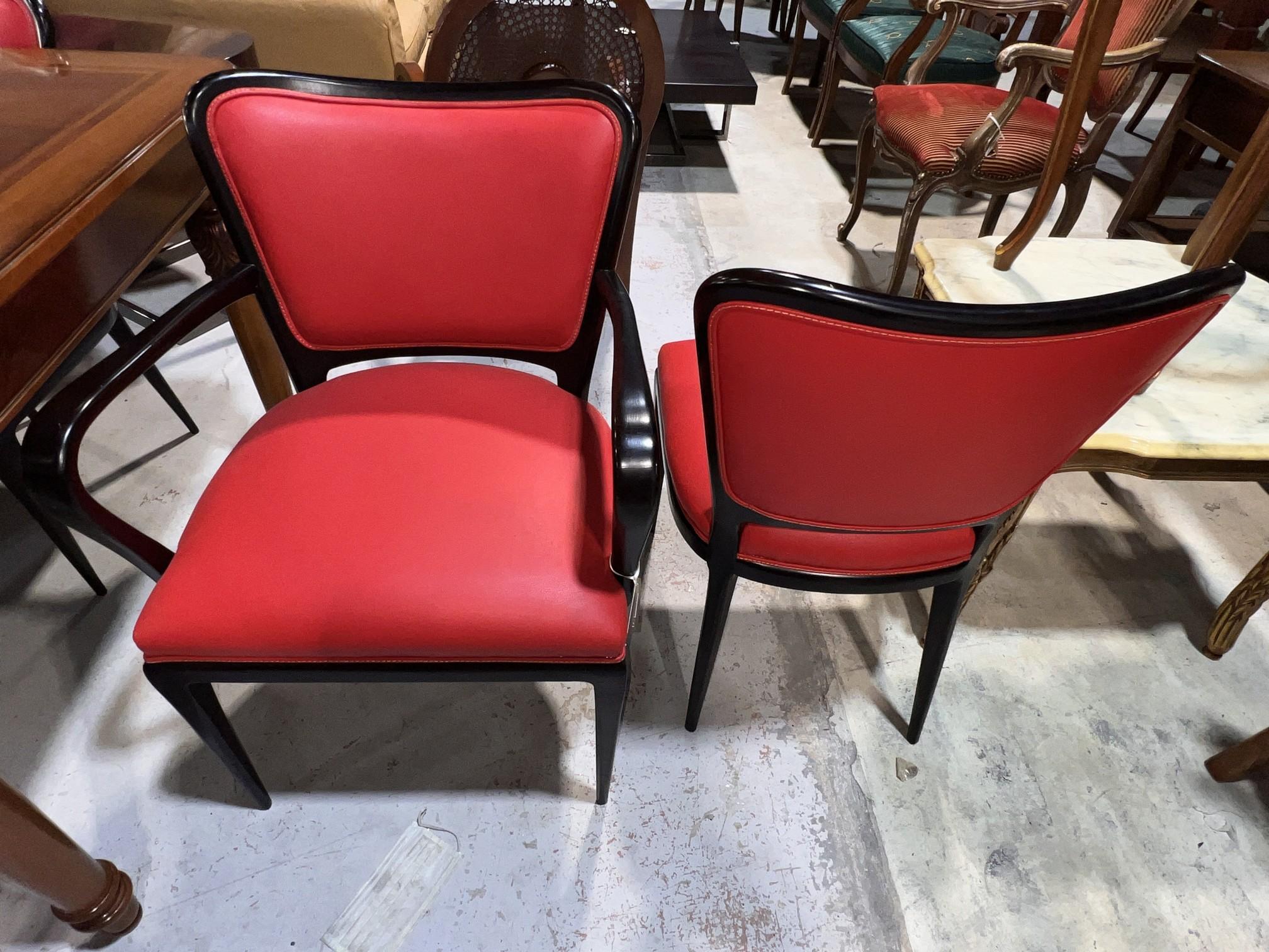 Modern Red Leather Chairs, Captains Chairs and Side Chairs
