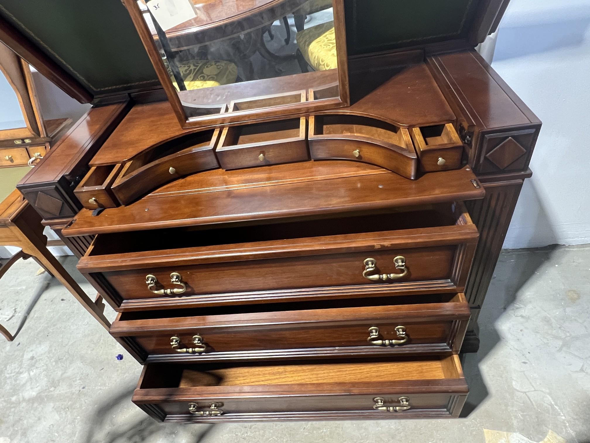 Wood Chest with Vanity and Mirror and 6 drawers - Made in italy - 49.5 " x  21.5"  x 36.5"