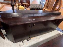 Contenmporary Dark Palisandar Credenza with bronze handles, 88' 36" X 24"