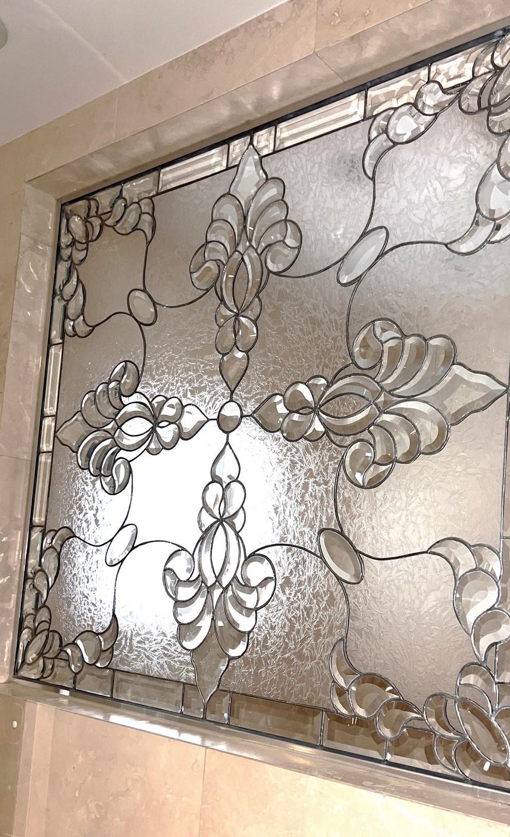 Beautiful Piece of Leaded Glass in Master Bath, 42"X 40"