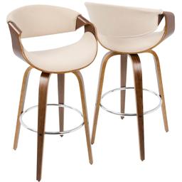 Lumisource Curvini 24'' Set Of 2 Counter Stool B24-CRVNIR WLCR2