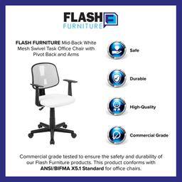 Flash Furniture Mesh Task Office Chair With White Finish LF-134-A-WH-GG