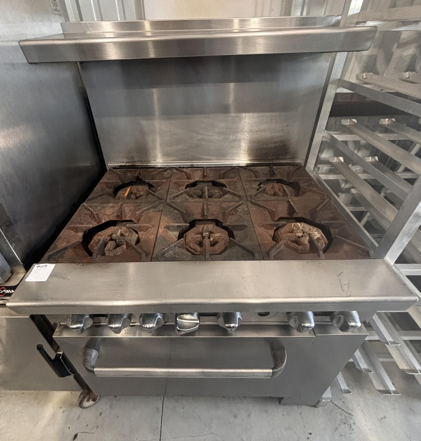 36" All S.S. Six Burner Range w. Oven