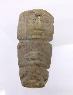 Pre-Columbian Calcified Jade Mixtec Penate Pendant