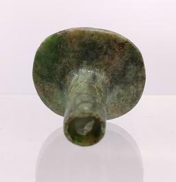 Pre-Columbian Mayan Apple Green Jadeite Ear Flare