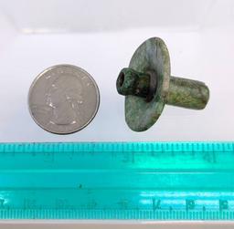 Pre-Columbian Mayan Apple Green Jadeite Ear Flare