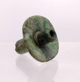 Pre-Columbian Mayan Apple Green Jadeite Ear Flare