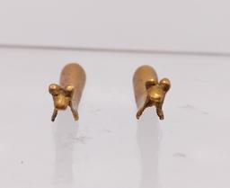 Pre-Columbian Gold Pendant Pair, Animal Form