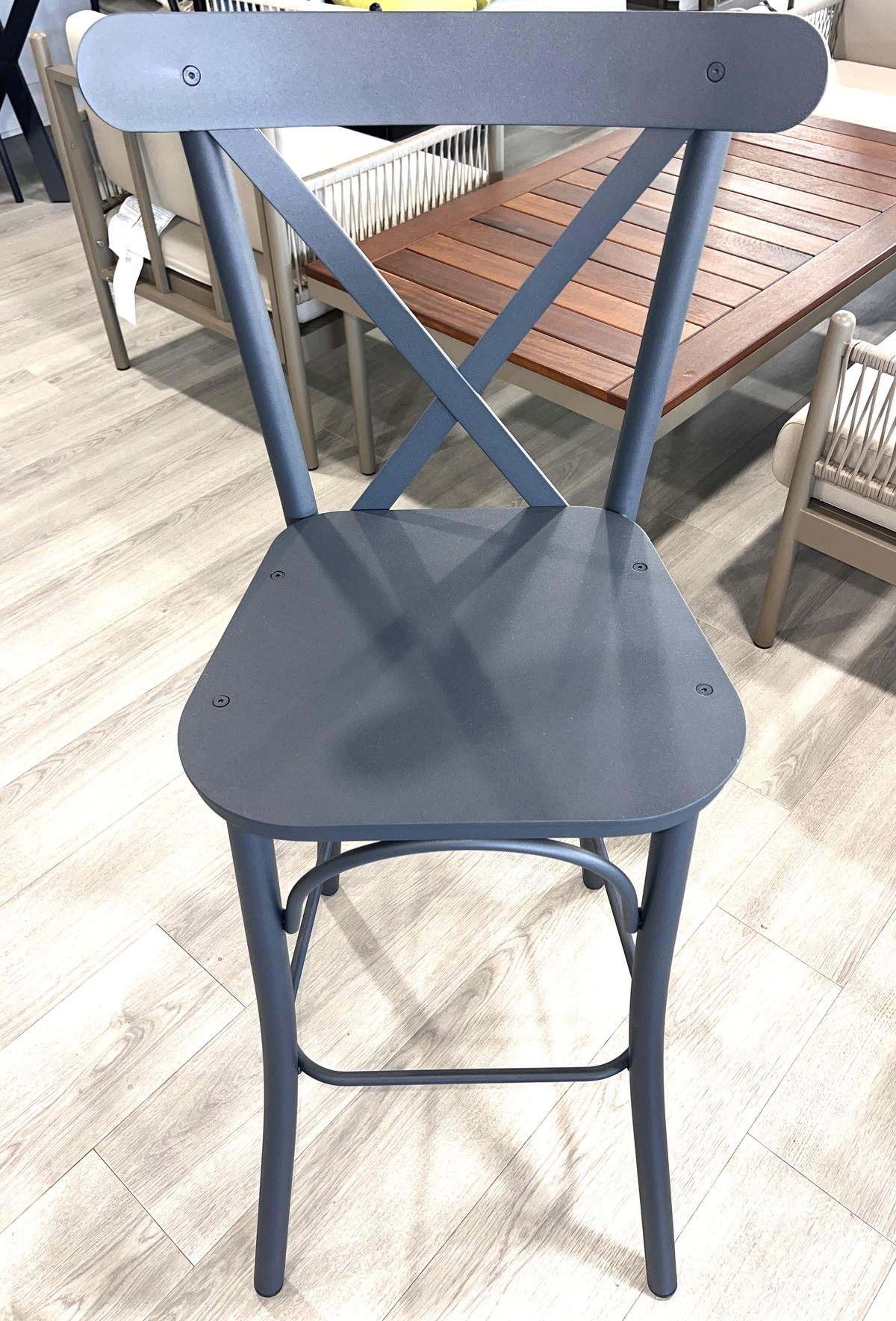 Bar Stool Powder Coated with A Dark Grey Finish To Be Picked Up in Hialeah Warehouse