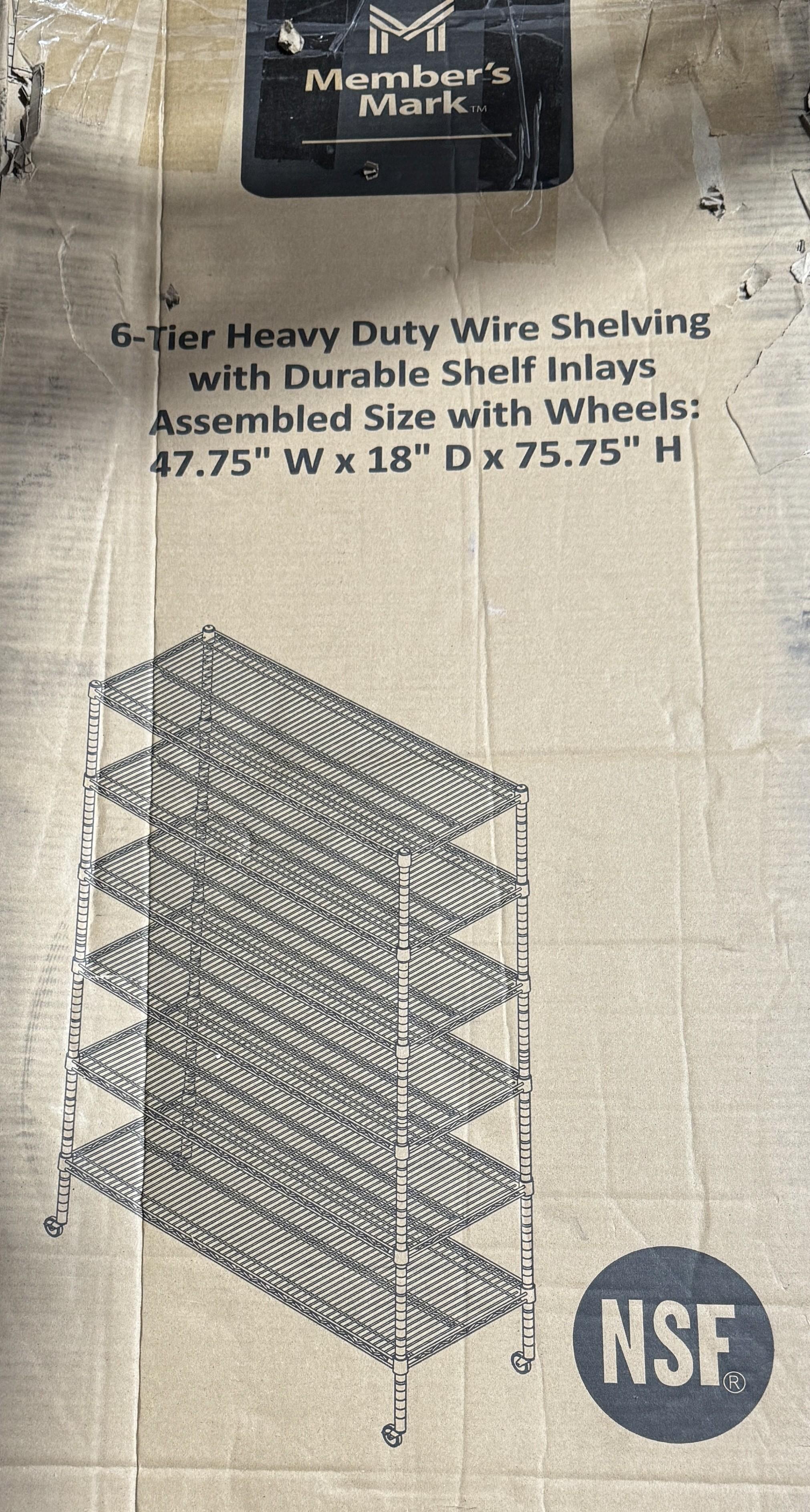 Member's Mark 6 Tier Heavy Duty Wire Shelving on Casters