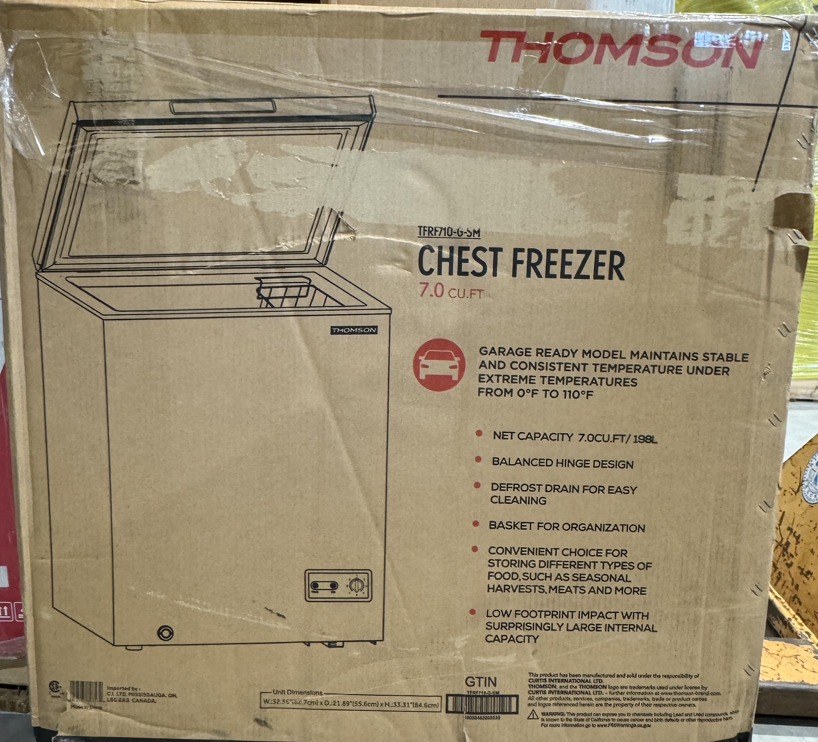 NEW Thomson Chest Freezer (7 cu. ft.)