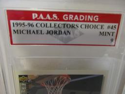 Michael Jordan Chicago Bulls 1996-96 Collectors Choice #45 gradd PAAS Mint 9