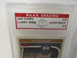 Larry Bird Celtics 2005 Topps #33 graded PAAS Gem Mint 9.5