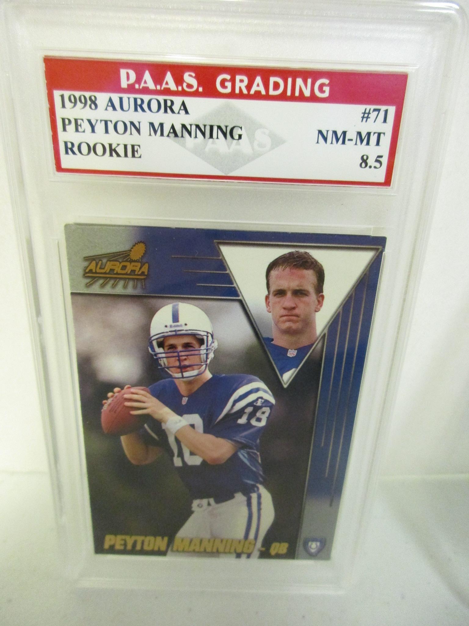 Peyton Manning Colts 19998 Aurora ROOKIE #71 graded PAAS NM-MT 8.5