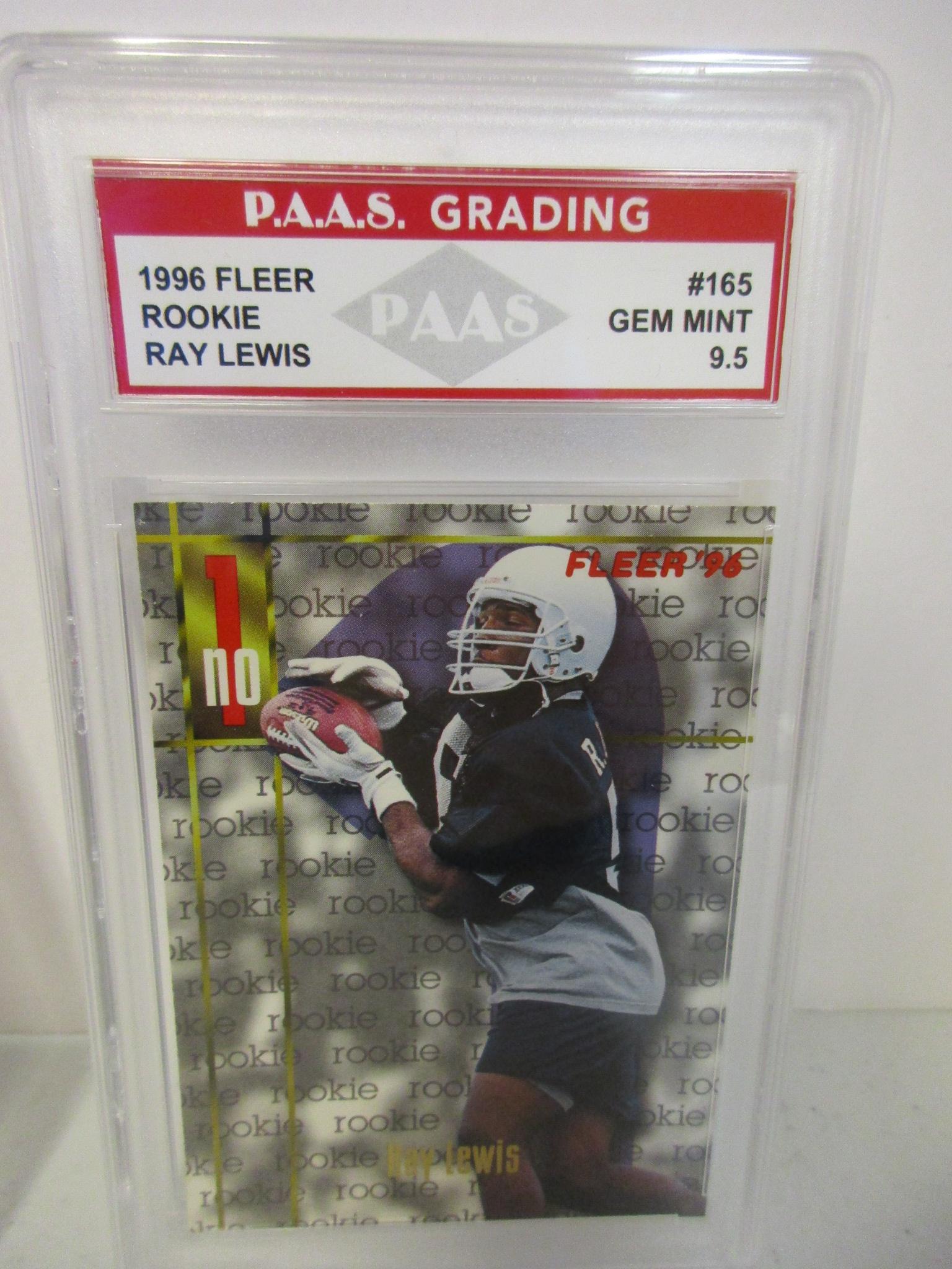 Ray Lewis 1996 Fleer ROOKIE #165 graded PAAS Gem Mint 9.5