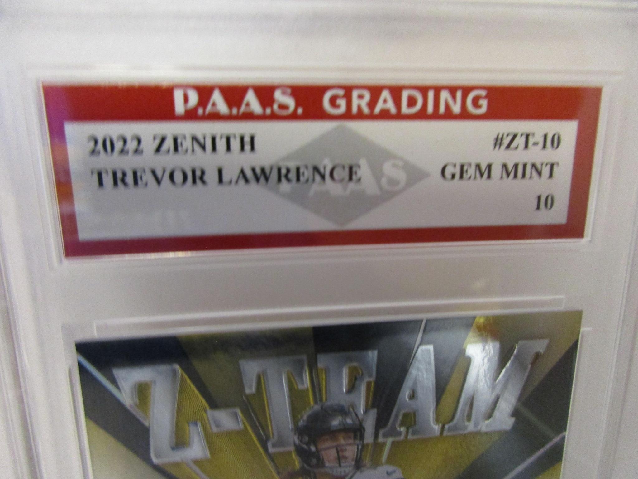 Trevor Lawrence Jaguars 2022 Zenith Z-Team #ZT-10 graded PAAS Gem Mint 10