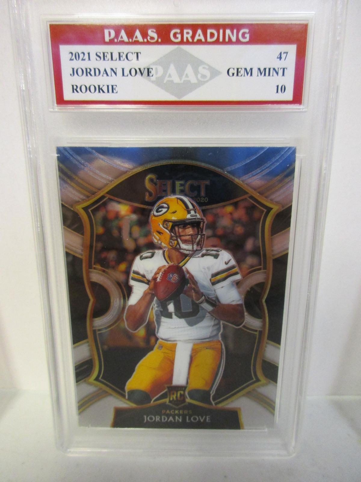 Jordan Love Packers 2021 Select ROOKIE #47 gradd PAAS Gem Mint 10