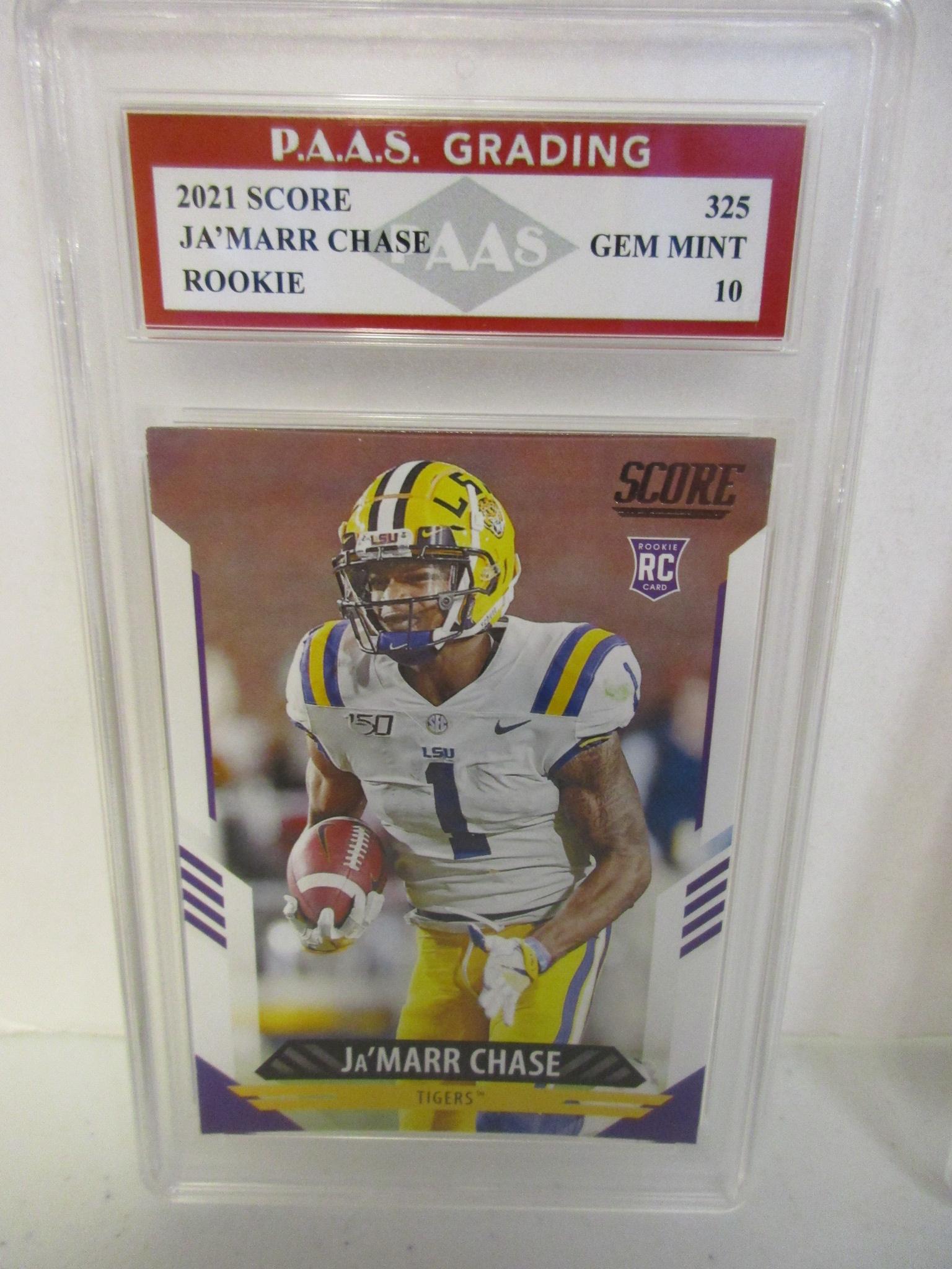 Ja'Marr Chase LSU 2021 Score ROOKIE #325 graded PAAS Gem Mint 10