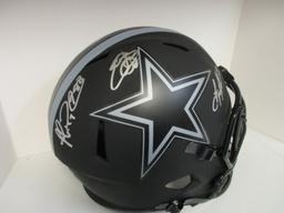 Emmitt Smith Troy Aikman Michael Irvin of the Dallas Cowboys signed full size helmet PAAS LOA 549