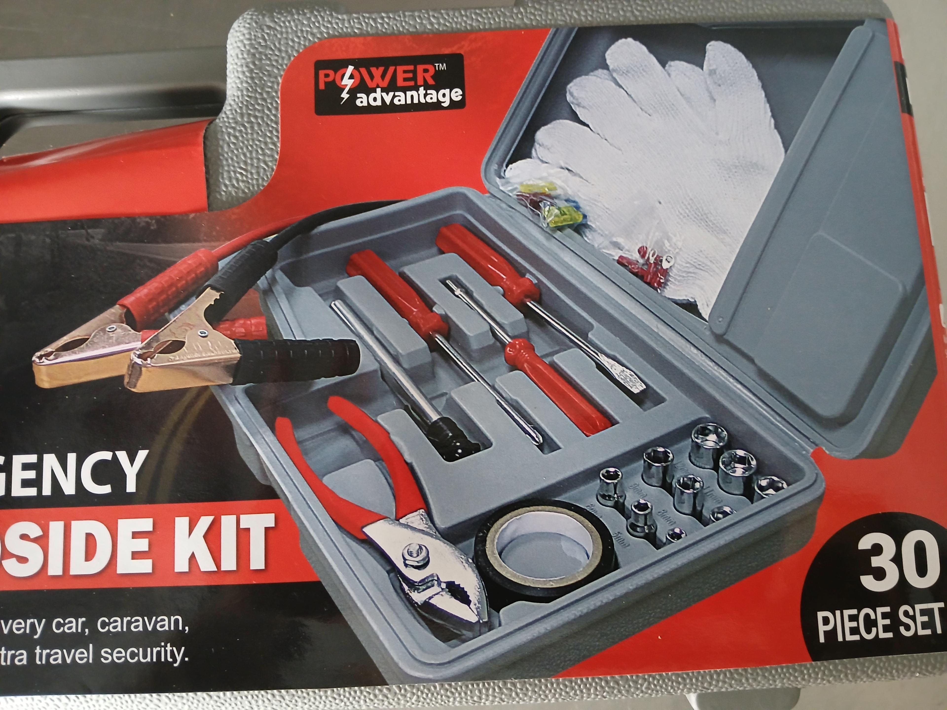 Emergancy Road Side Tool Kit W/ Hard Plastic Carrying Case / Road Side Emergancy Tool Kit