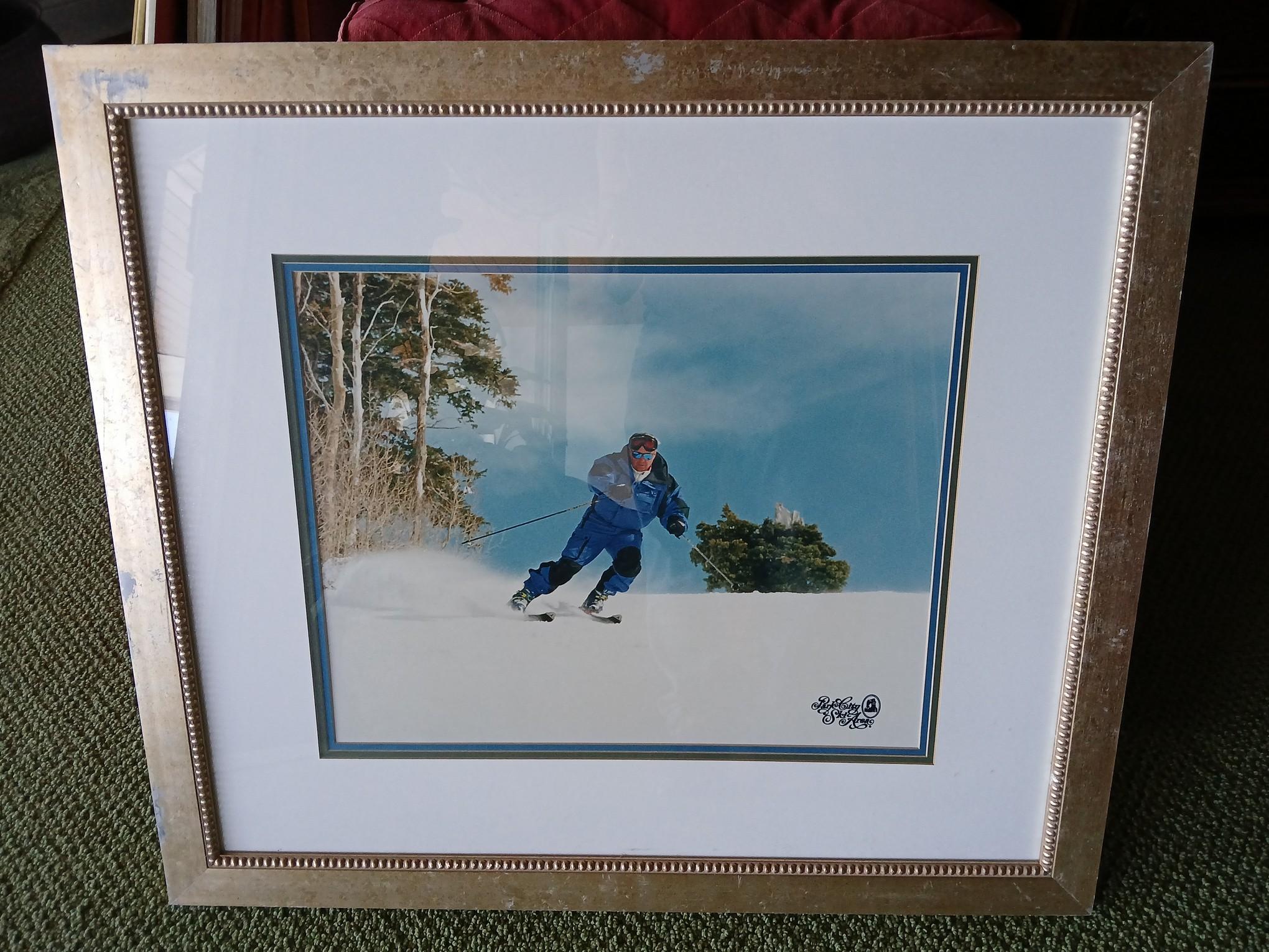 Man Skiing in Decorative Frame