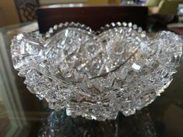 10" Roung 4" Deep Crystal Serving Dish / Crystal Bowl