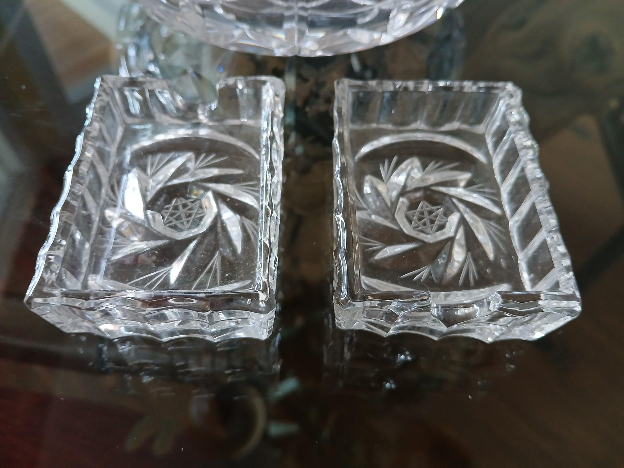 Crystal Ash Tray Set for Party / Matching Set