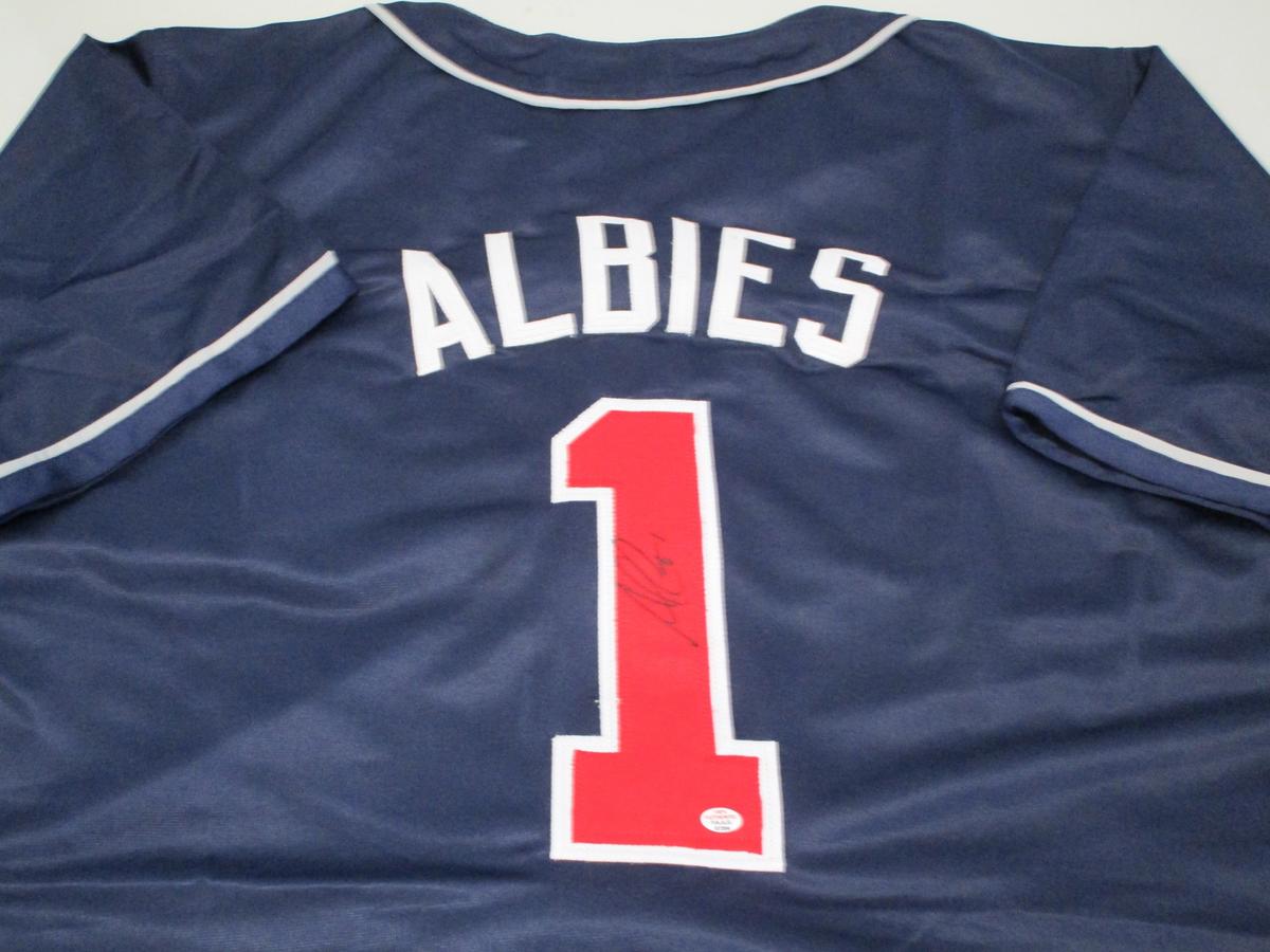 Ozzie Albies of the Atlanta Braves signed autographed baseball jersey PAAS COA 204