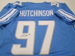Aidan Hutchinson of the Detroit Lions signed autographed football jersey PAAS COA 319