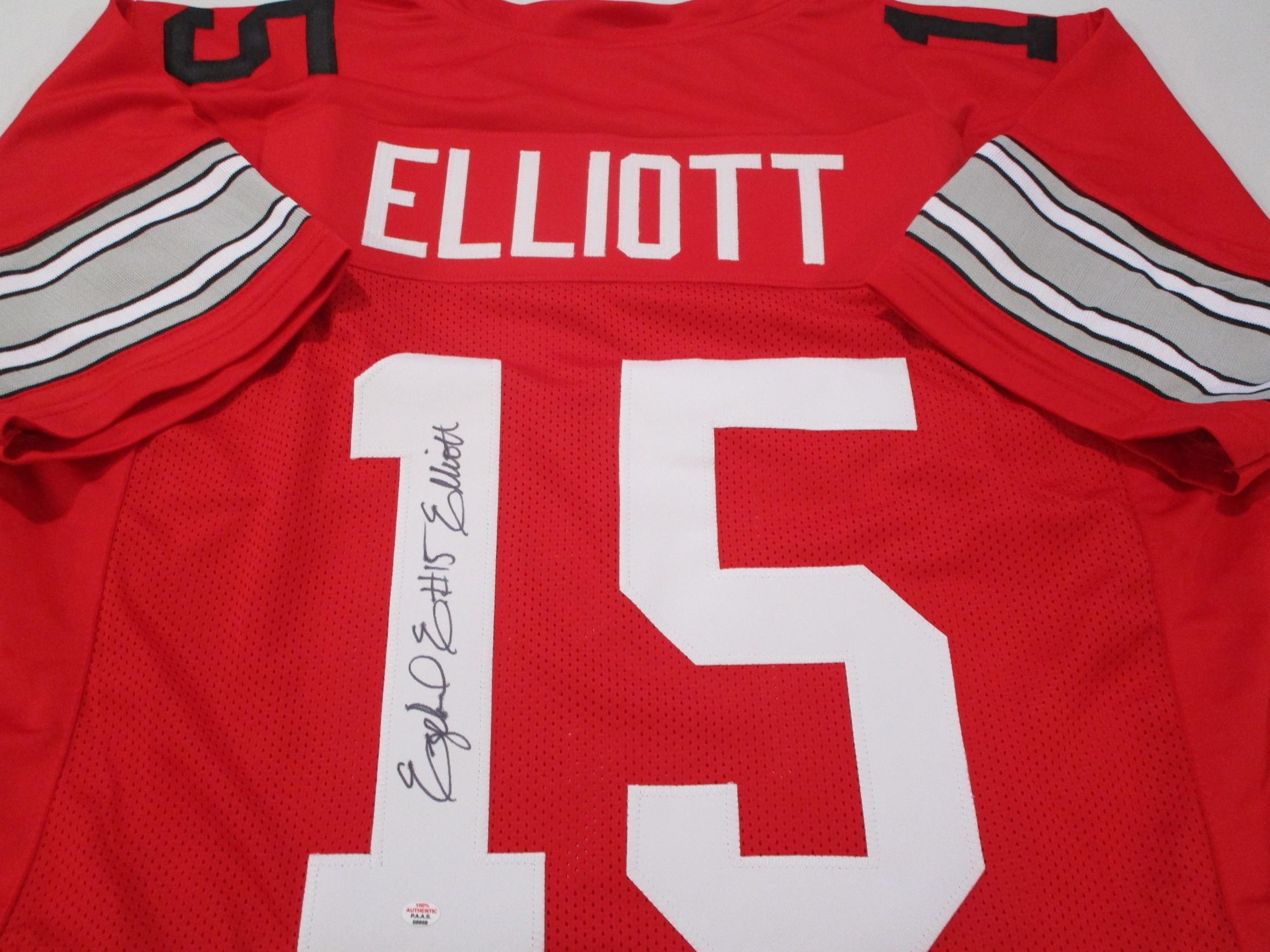 Ezekiel Elliott of the OSU Buckeyes signed autographed football jersey PAAS COA 868