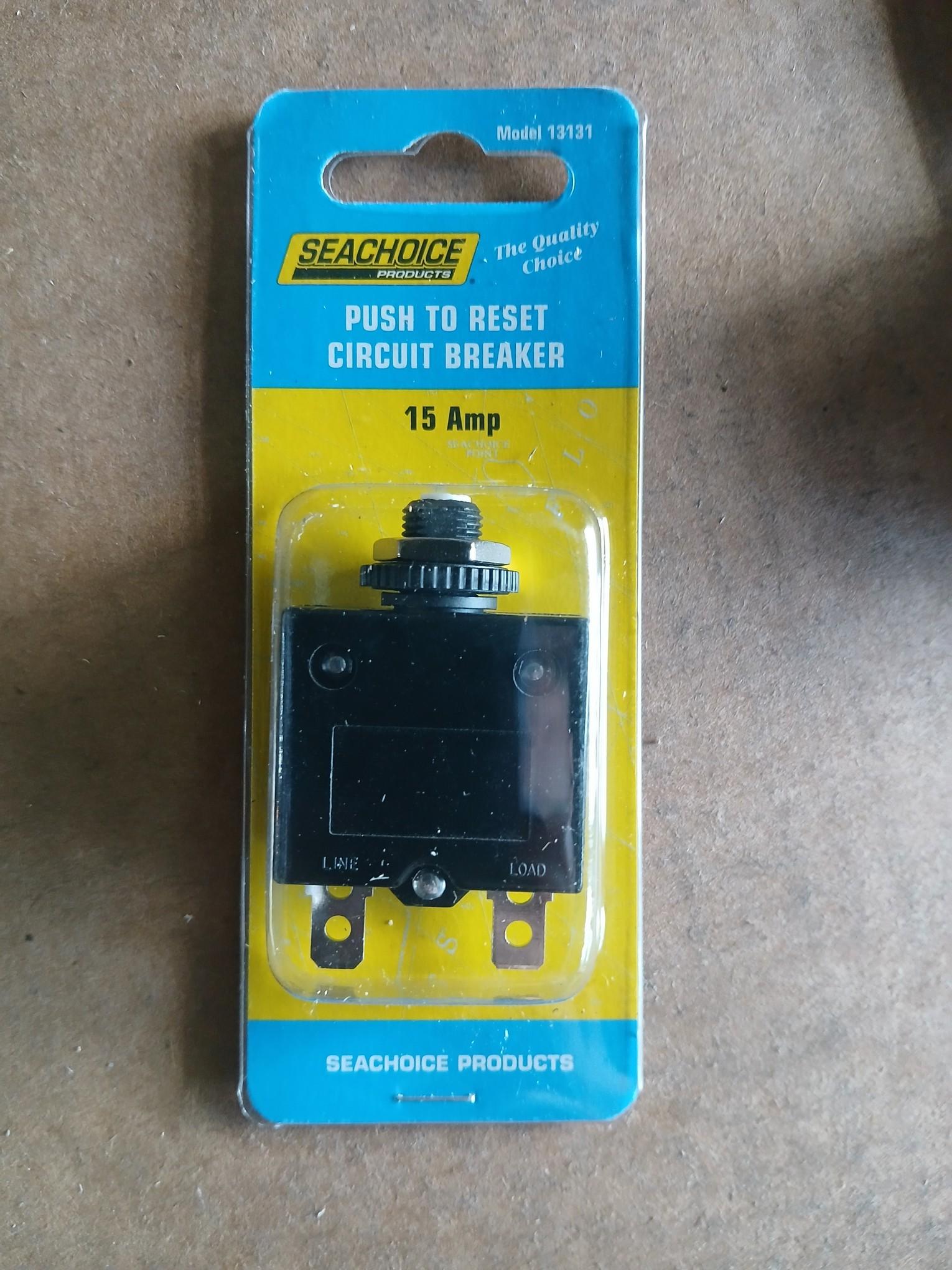 SEACHOICE PRODUCTS # 13131 Push To Reset Circut Breaker / Brand New Boating Breaker