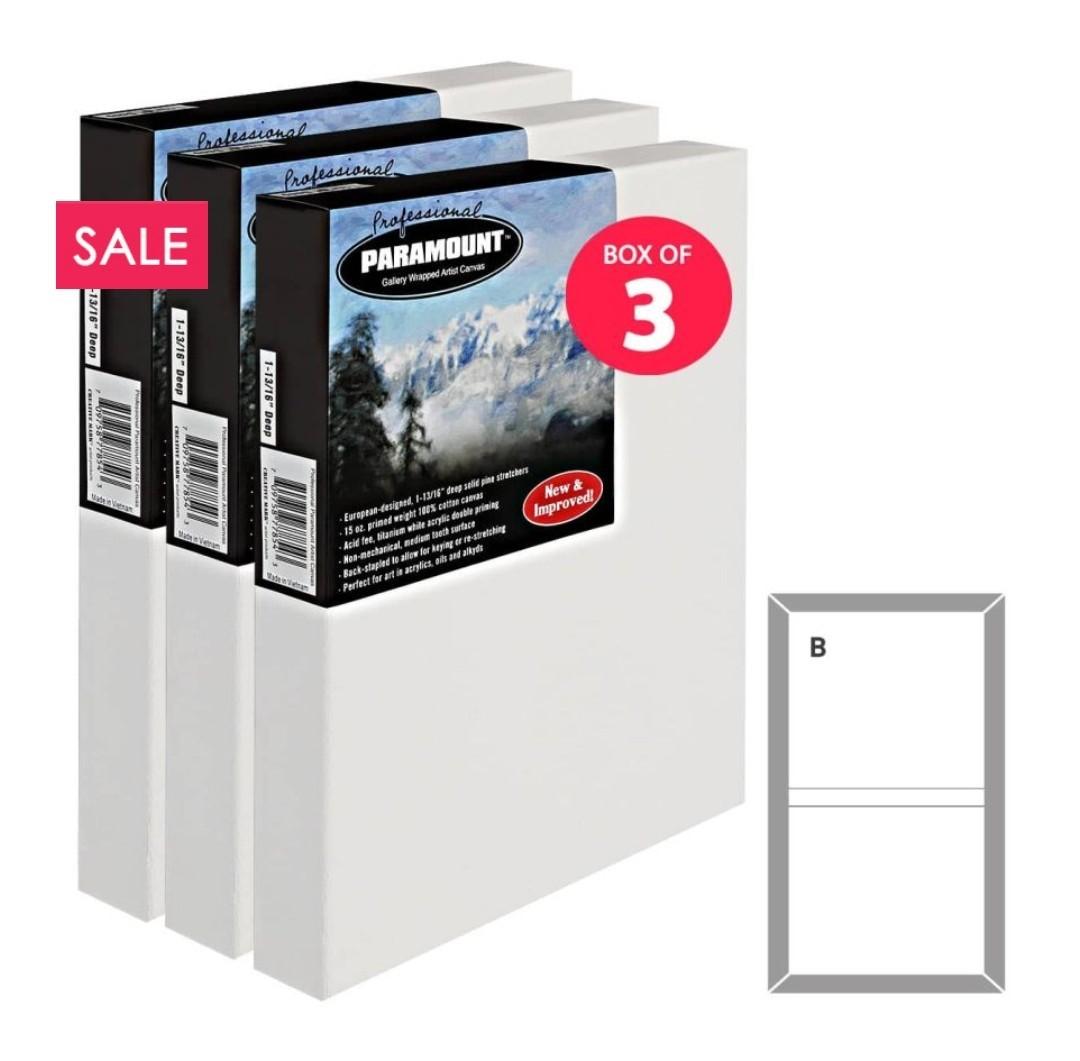 36" by 48" Rectangle Stretched Canvas, 3 per box