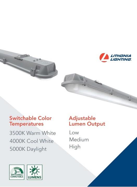 LITHONIA LIGHTING  Vapor Tight / Switchable Light Adjustable Lumins / 48" Constructor Select Dimmabl